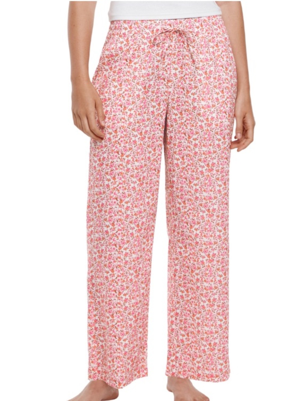 NWT Gap Ditsy Floral Print High Rise Bootcut Poplin PJ Pants Boho Pink XL